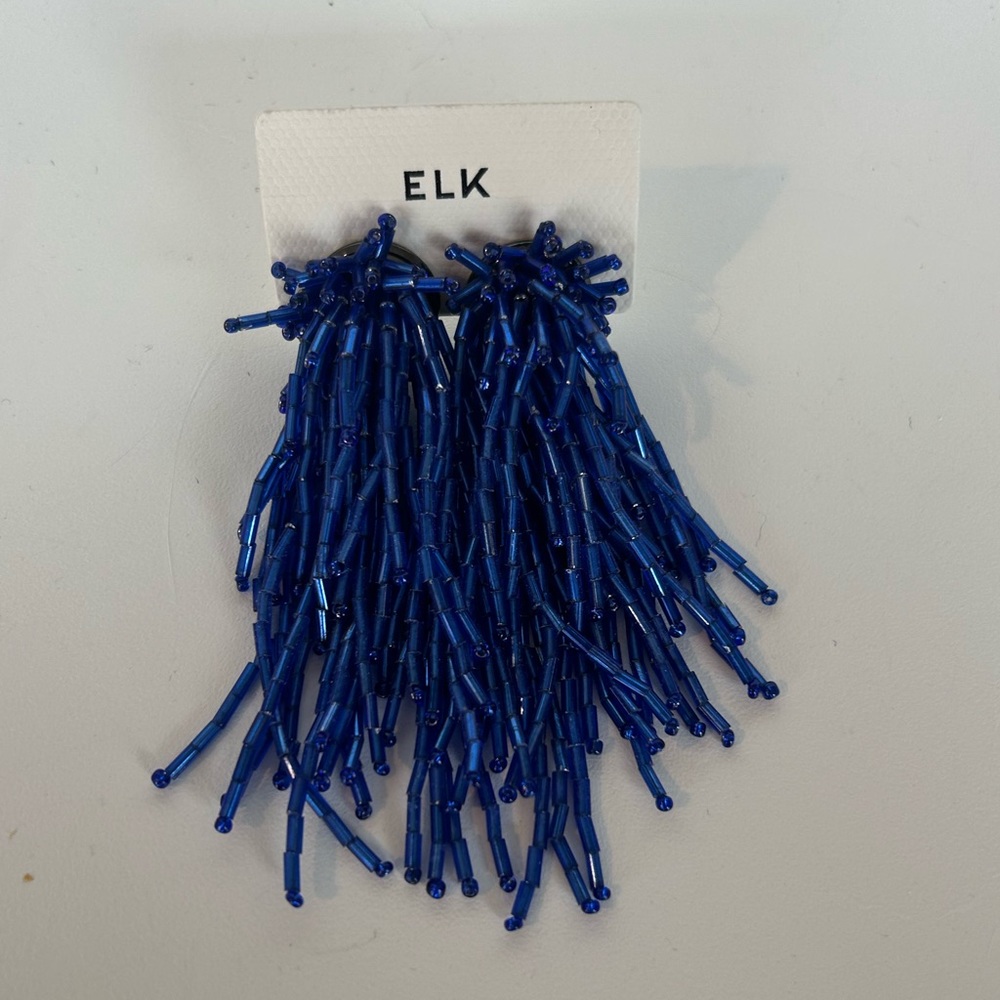Elk the Label beaded earrings -blue